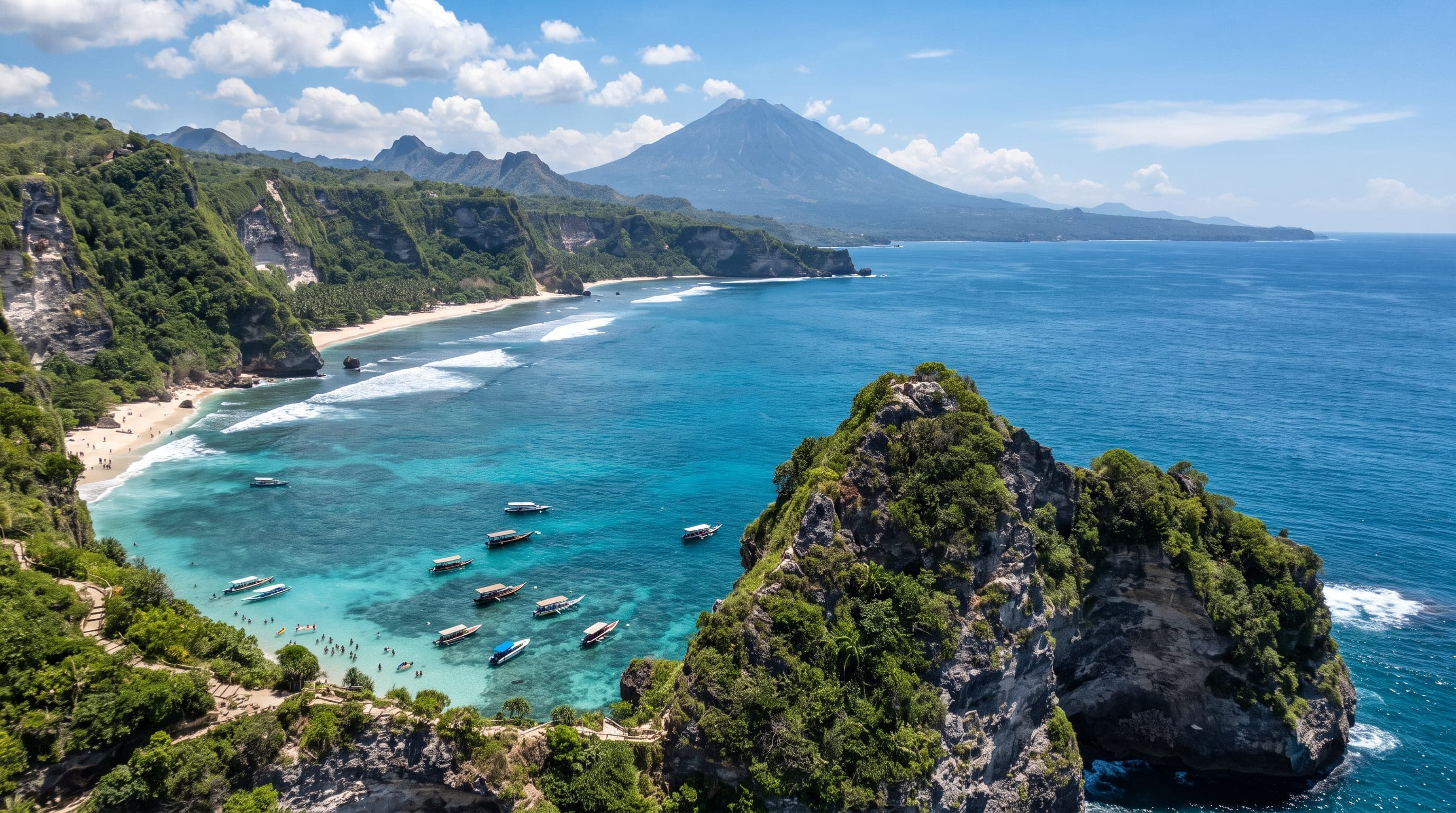 Coastline of East Bali below Mount Agung